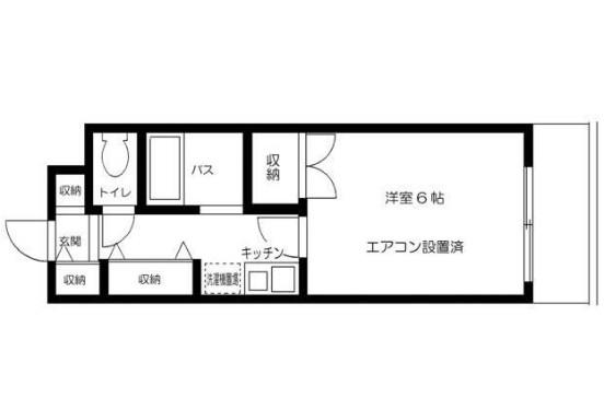 ベルハイツⅢ(1K/3階)の間取り写真