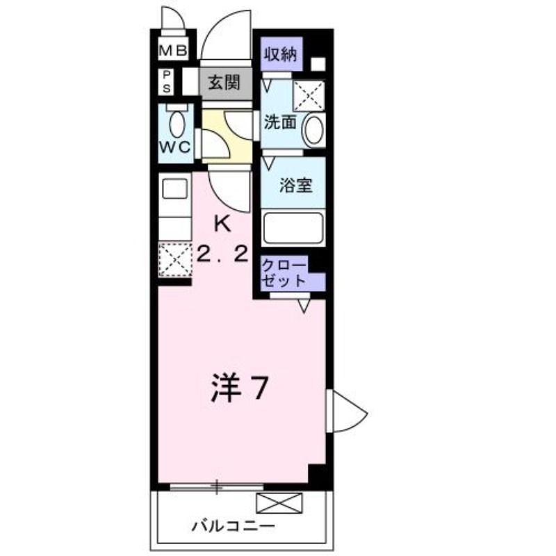 サピーアヴェニュー(ワンルーム/2階)の間取り写真