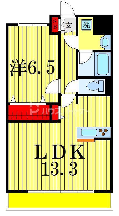 CASA Y(1LDK/3階)の間取り写真