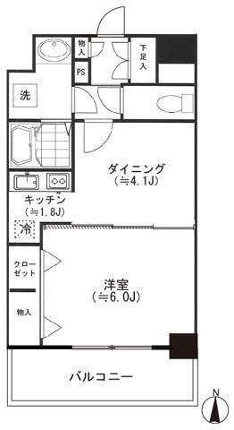 セレーネ自由が丘(1DK/2階)の間取り写真