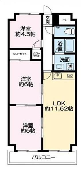 エクシオール(3LDK/4階)の間取り写真