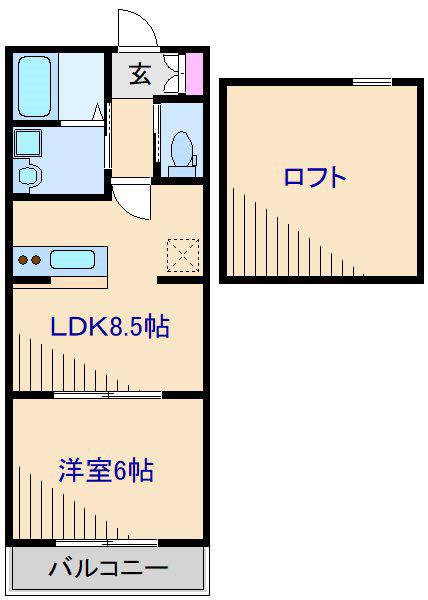 アトラス菊名(1LDK/2階)の間取り写真