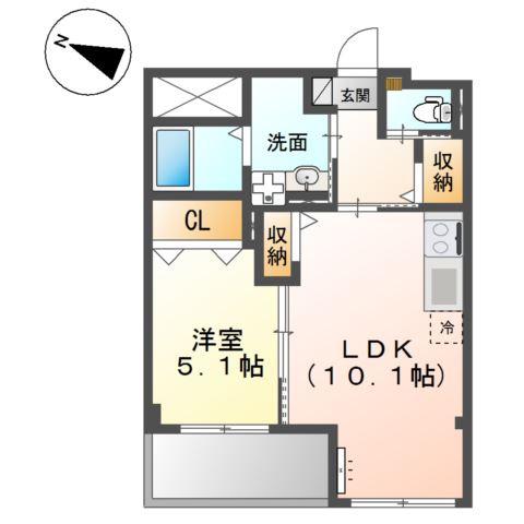 アネックス王寺(1LDK/3階)の間取り写真