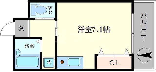 アルデプラザ(ワンルーム/7階)の間取り写真
