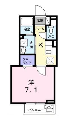 トゥルース ワン(1K/3階)の間取り写真