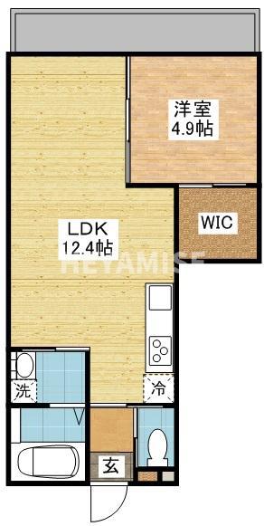 MODERN PALAZZO 東長崎(1LDK/1階)の間取り写真