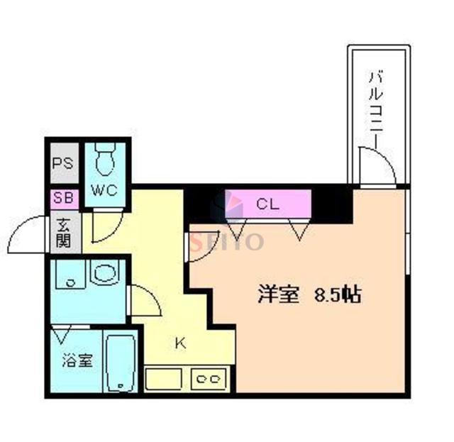 リバーコート(1K/3階)の間取り写真