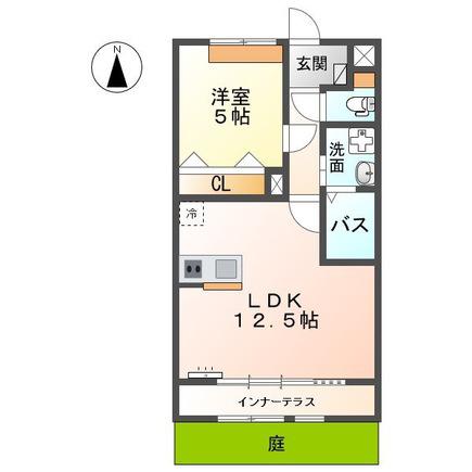 シィーチュアンジェ(1LDK/1階)の間取り写真