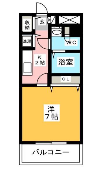 スカイコート福岡県庁前(1K/10階)の間取り写真