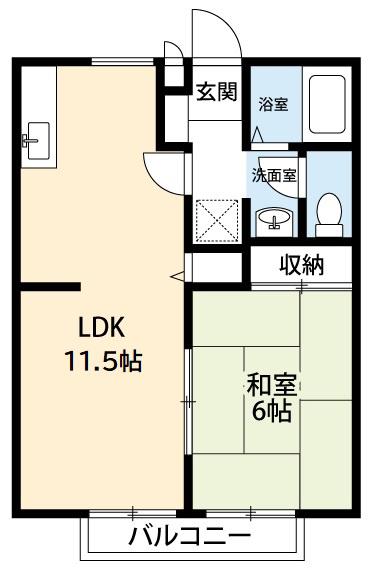 メゾンドデュー(1LDK/1階)の間取り写真