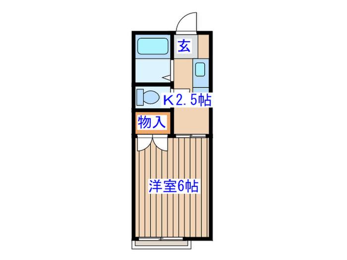 コーポ花束(1K/2階)の間取り写真