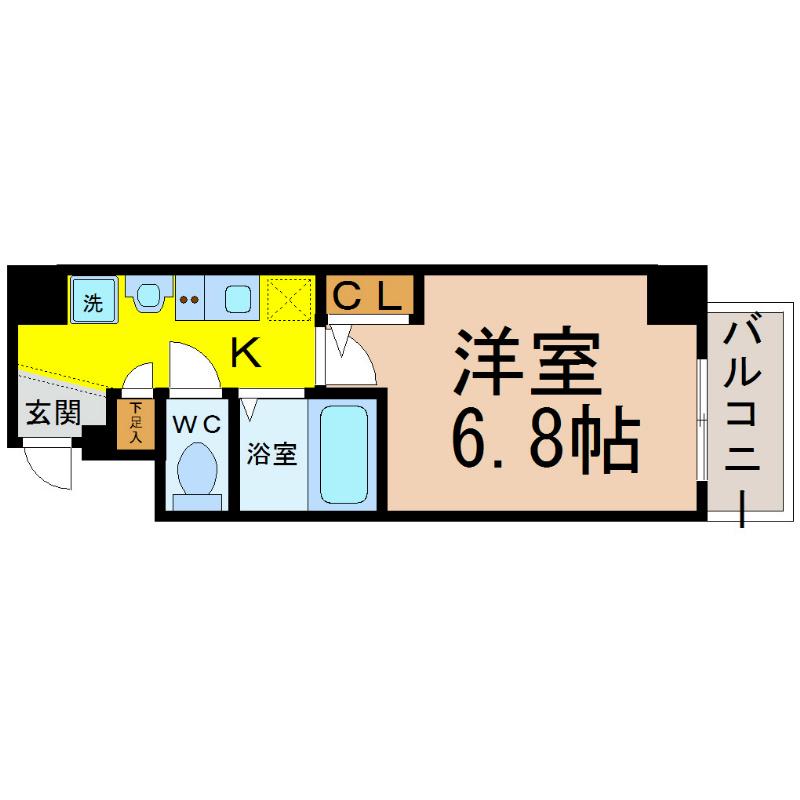 クレストステージ名駅(1K/5階)の間取り写真