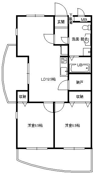 フォルトゥーナ(2LDK/1階)の間取り写真