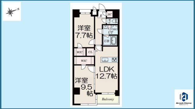 S-RESIDENCE神沢AFFORD(2LDK/5階)の間取り写真