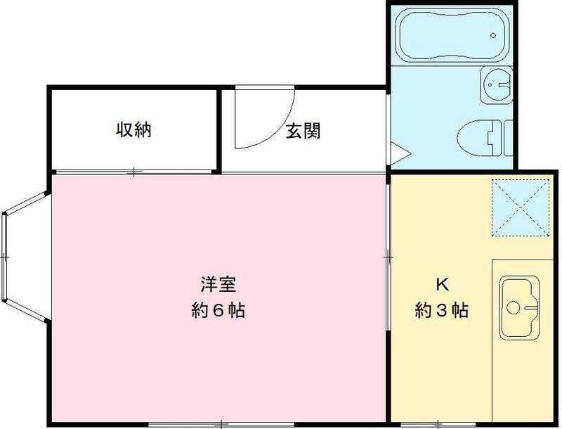眞瀬荘(1K/2階)の間取り写真