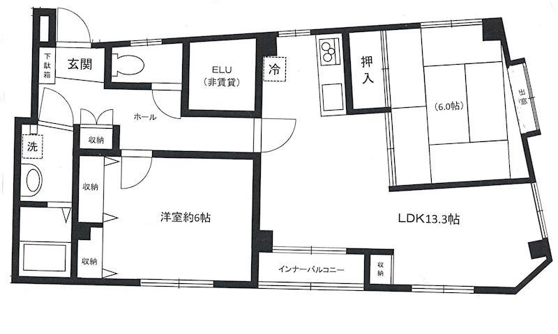 ベルフォーレ・K3(2LDK/2階)の間取り写真