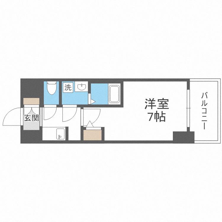 S-RESIDENCE難波大国町UNO(1K/9階)の間取り写真
