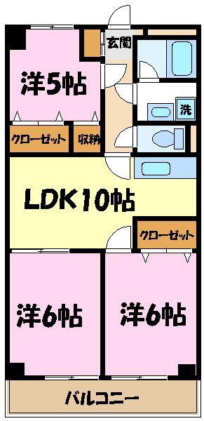 エクシード2(3LDK/2階)の間取り写真