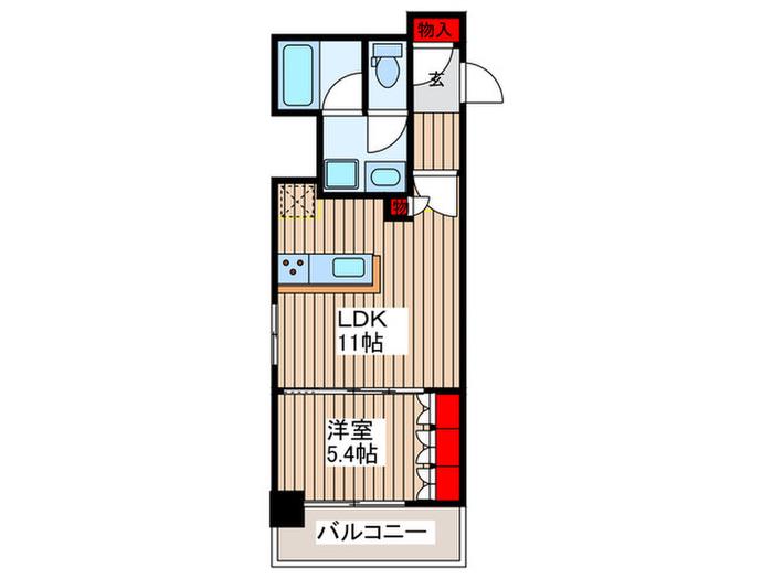 アーバネックス銀座東II(1LDK/7階)の間取り写真