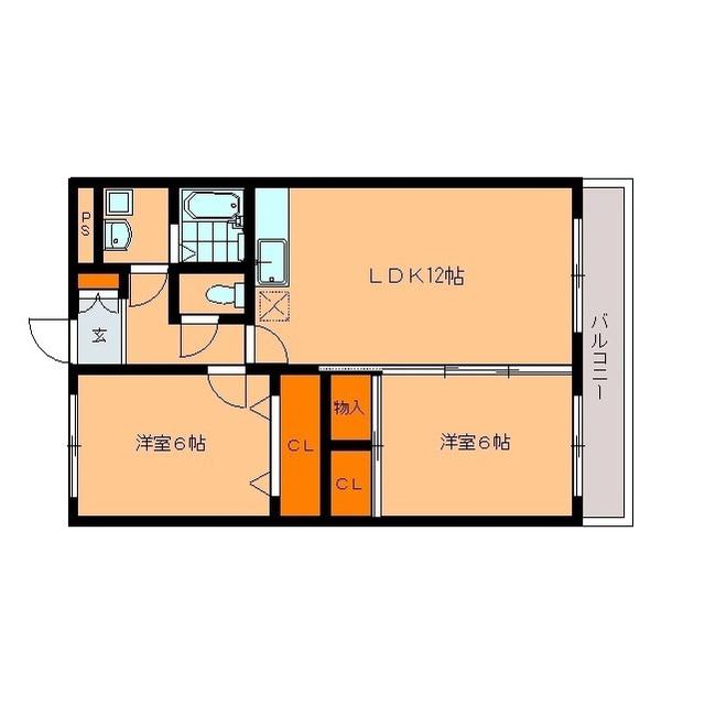 リベルコート21(2LDK/5階)の間取り写真