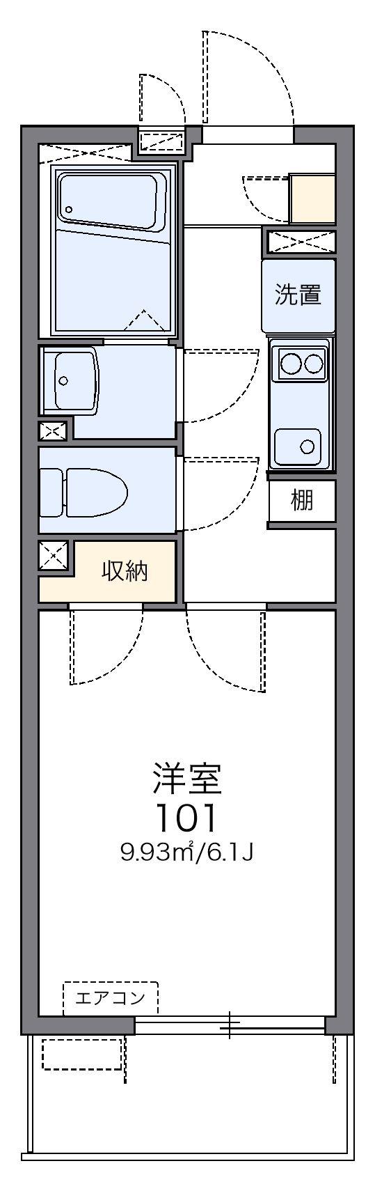 レオネクストジオイド(1K/1階)の間取り写真