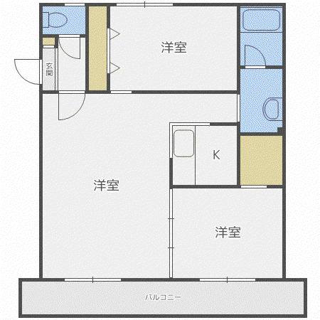 香風館壱番(2LDK/1階)の間取り写真