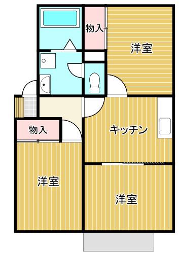 メゾンドサンB(3DK/1階)の間取り写真