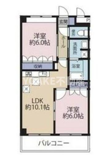 プランドール鶴間(2LDK/2階)の間取り写真