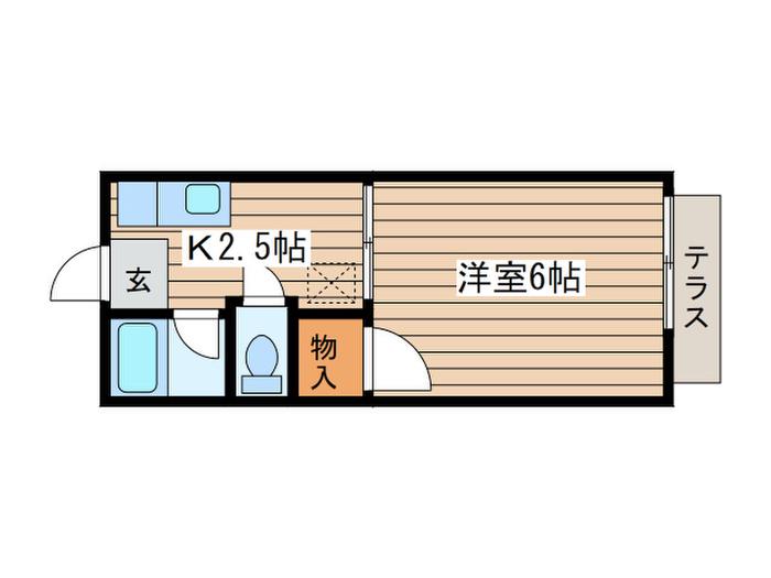 メゾン荒木(1K/1階)の間取り写真
