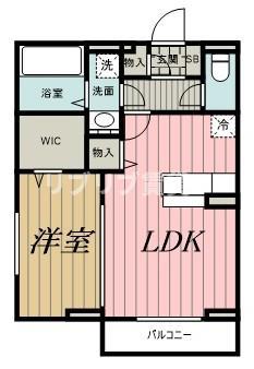 D-ROOM末広I(1LDK/3階)の間取り写真
