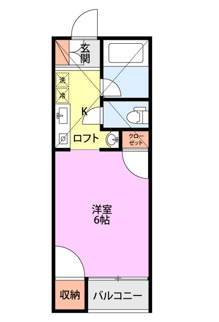 SAJA-ウエスト(1K/1階)の間取り写真