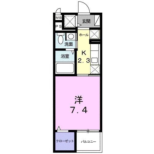 メルヴェーユ大成(1K/4階)の間取り写真