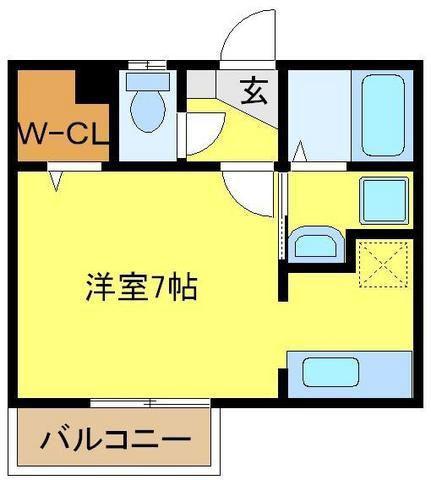 アネシス・ヤマシタ(1K/1階)の間取り写真