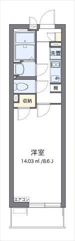 クレイノMIIWA(1K/1階)の間取り写真