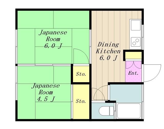 千代田コーポ(2DK/2階)の間取り写真