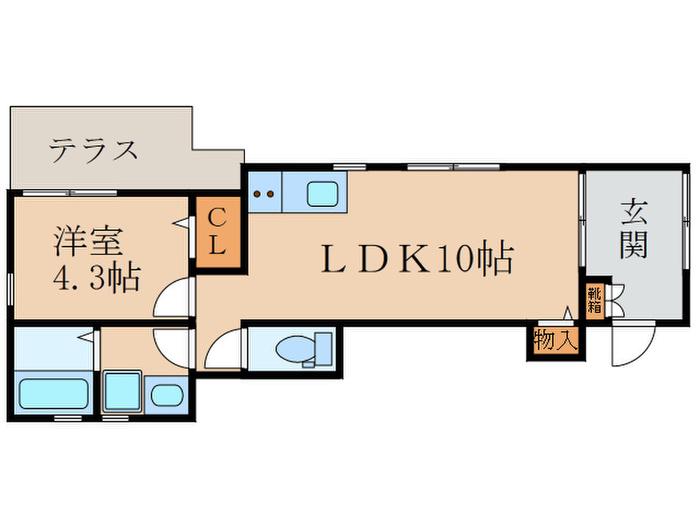 フォレス鳥羽II(1LDK/1階)の間取り写真