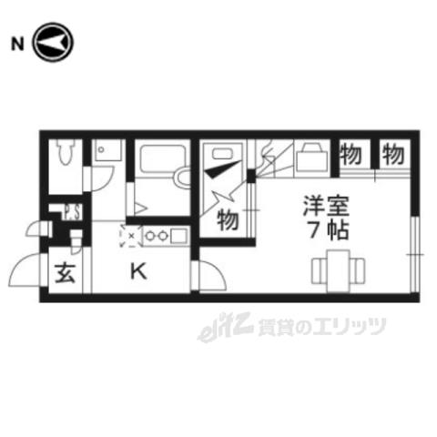 レオパレス利右衛門(1K/1階)の間取り写真