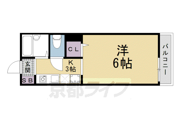 セジュール冨井(1K/2階)の間取り写真