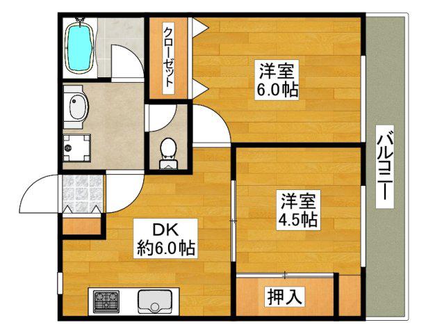 清泉ビル江坂(2DK/2階)の間取り写真