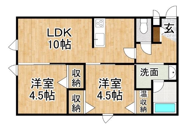 LAPEL241A(2LDK/3階)の間取り写真