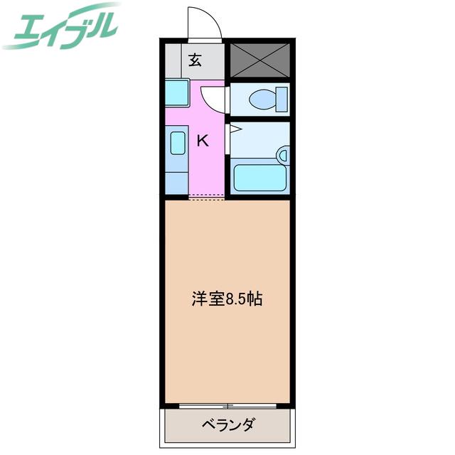 アイボンラビアン(1K/2階)の間取り写真
