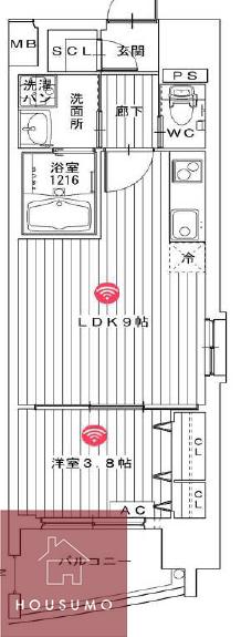 サンレムート新大阪イーストIII(1LDK/7階)の間取り写真