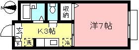 グランシャリオ(1K/2階)の間取り写真