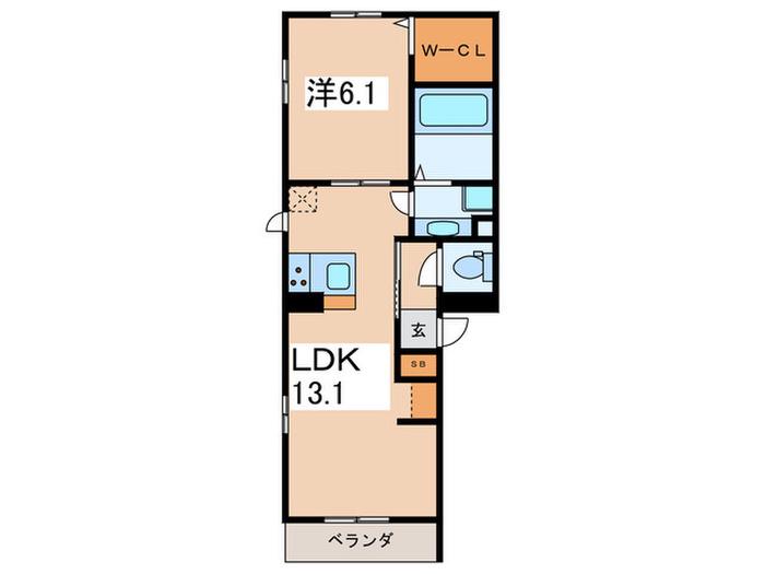 レクエルドK(1LDK/3階)の間取り写真