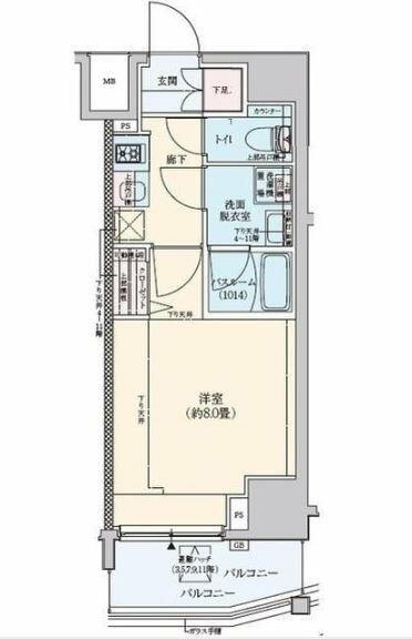 ロアール赤羽(1K/5階)の間取り写真