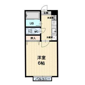 メゾンランジェB(1K/1階)の間取り写真
