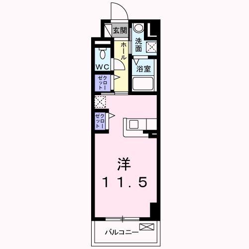 ノーサイド立葉(ワンルーム/5階)の間取り写真