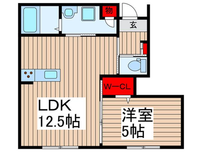 ディコトーネIII(1LDK/1階)の間取り写真