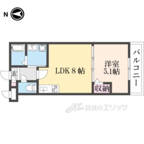 グラカン冷泉町(1LDK/4階)の間取り写真
