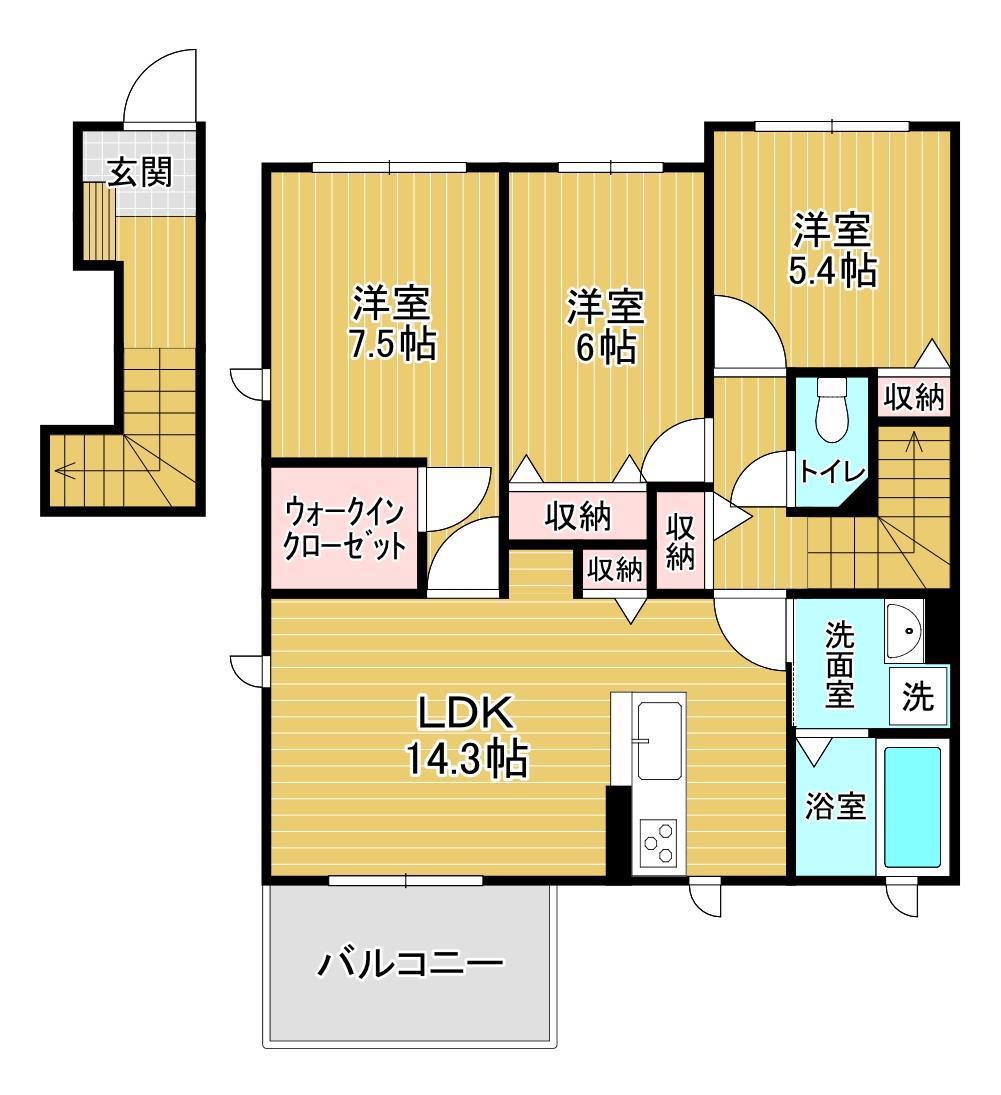 リアリーズ(3LDK/2階)の間取り写真